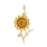 Cubic Zirconia Spilla, ottone, Girasole, placcato, Vintage & Micro spianare cubic zirconia & per la donna, nessuno, assenza di nichel,piombo&cadmio, 21x51mm, Venduto da PC