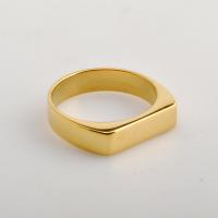 Bague acier titane, Plaqué d'or 18K, normes différentes pour le choix & pour homme, Taille:5-10, Vendu par PC