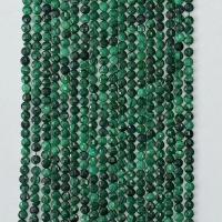 Perles malachites, Malachite, Plat rond, naturel, facettes, vert, 4mm, Vendu par Environ 14.96 pouce brin