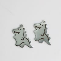 Wisiorki ze stali nierdzewnej, Stal nierdzewna 304, Dinozaur, obyty, Ładna & DIY, oryginalny kolor, 15x25x1.30mm, sprzedane przez PC