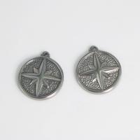 Nerūdijančio plieno papuošalai Pakabukai, 304 Nerūdijantis plienas, Butas Round, Pasidaryk pats, Originali spalva, 18.20x21x3mm, Pardavė PC