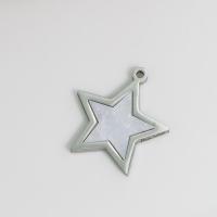 Rostfritt stål Smycken Hängen, Titan Stål, med Shell, Star, polerad, DIY, 26x24mm, Säljs av PC