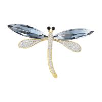 Crystal Brooch Brass with Austrian Crystal Dragonfly plated micro pave cubic zirconia & for woman nickel lead & cadmium free Sold By PC