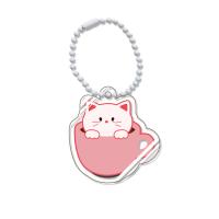 Key Chain, Akryl, Cat, Nuttet & Unisex, flere farver til valg, 30-40mm, Solgt af PC