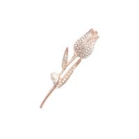 Rhinestone Broche, Zinc Alloy, med Plastic Pearl, forgyldt, for kvinde & med rhinestone, flere farver til valg, 14-75mm, Solgt af PC