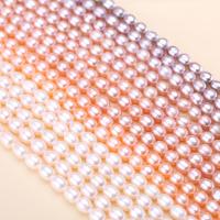 Rice ferskvandskulturperle Beads, Ferskvandsperle, Ris, du kan DIY, flere farver til valg, 6-7mm, Solgt Per Ca. 39 cm Strand