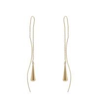 Fashion Fringe Boucles d'oreilles, laiton, Placage de couleur d'or, bijoux de mode & pour femme, protéger l'environnement, sans nickel, plomb et cadmium, 95x12mm, Vendu par paire