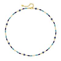 Glass Seed Beads Ketting, Messing, met Seedbead, 18K verguld, mode sieraden & voor vrouw, nikkel, lood en cadmium vrij, Lengte Ca 15.15 inch, Verkocht door PC