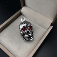 Zinc Alloy Skull Pendler, antik sølv farve forgyldt, Vintage & du kan DIY & med rhinestone, nikkel, bly & cadmium fri, 23.40x42.30x21mm, Solgt af PC