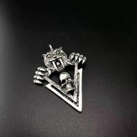 Zink Alloy Skull hängen, antik silver pläterad, Vintage & DIY & ihålig, nickel, bly och kadmium gratis, 45.50x61.40x7mm, Säljs av PC