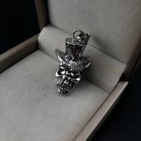 Zinc Alloy Skull Pendants antique silver color plated vintage & DIY nickel lead & cadmium free Sold By PC