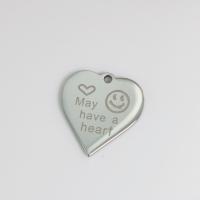 Acier inoxydable Coeur Pendentifs, Acier inoxydable 304, poli, DIY, 24x22mm, Vendu par PC