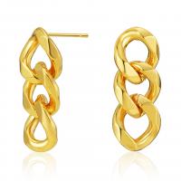 Brass Stud Earring 18K gold plated fashion jewelry & for woman golden nickel lead & cadmium free Sold By Pair