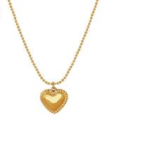 Collana di titanio acciaio, Titantium acciaio, with 1.97inch extender chain, Cuore, placcato, gioielli di moda & stili diversi per la scelta & per la donna, nessuno, 4mm,14*15mm, Venduto da PC