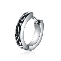 Titanium teräs korvakoru, Titanium Steel, kiiltävä, Unisex & mustata, hopea, 13x13mm, Myymät PC