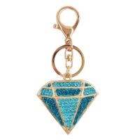 Key Chain, Zinc Alloy, Diamant, guldfarve belagt, med rhinestone, flere farver til valg, nikkel, bly & cadmium fri, 105x120mm, Solgt af PC