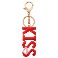 Key Chain, Zinc Alloy, Alfabet bogstav, guldfarve belagt, emalje, flere farver til valg, nikkel, bly & cadmium fri, 38x75mm, Solgt af PC