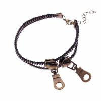 Zink Alloy Anklet, Zipper Head, antik brons färg klädd, Dubbla lager & för kvinna, nickel, bly och kadmium gratis, 60mm, Säljs av PC