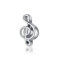 Zinklegering European Beads, Zinc Alloy, Nota van de Muziek, plated, DIY, zilver, 12mm, Verkocht door PC