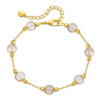 Messing Armbanden, met 2.36inch extender keten, 18K verguld, mode sieraden & voor vrouw, gouden, nikkel, lood en cadmium vrij, Lengte Ca 6.88 inch, Verkocht door PC