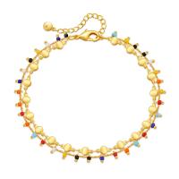 Bracelets en laiton, avec Seedbead, avec 2.36inch chaînes de rallonge, Plaqué or 18K, bijoux de mode & pour femme, doré, protéger l'environnement, sans nickel, plomb et cadmium, Longueur Environ 8.46 pouce, Vendu par PC