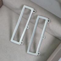 Roestvrij stalen sieraden Hangers, 304 roestvrij staal, Rechthoek, gepolijst, DIY & 3-gats & hol, oorspronkelijke kleur, 40.80x14.60x1.30mm, Verkocht door PC