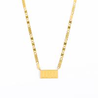 Collier d'acier titane, avec zircon cubique, avec 5cm chaînes de rallonge, rectangle, styles différents pour le choix & pour femme, plus de couleurs à choisir, Longueur Environ 40 cm, Vendu par PC