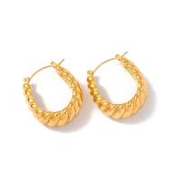 Rostfritt stål spaken bakåt Earring, mode smycken & för kvinna, gyllene, 22.80x27.50mm, Säljs av Par