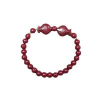 Cinnaber armband fashion, Cinnabar, uniseks, vermeil, 6mm, Lengte Ca 7.87 inch, Verkocht door PC