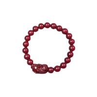 Fashion Cinnabar Bracelet Unisex vermeil 8mm Length Approx 7.87 Inch Sold By PC