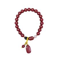 Fashion Cinnabar Bracelet Unisex vermeil 8mm Length Approx 7.48 Inch Sold By PC