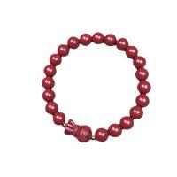 Fashion Cinnabar Bracelet Unisex vermeil 8mm Length Approx 7.48 Inch Sold By PC