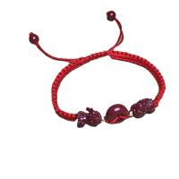 Cinnaber armband fashion, Cinnabar, met Textiel binnenwerk Cord, Verstelbare & uniseks, vermeil, Lengte Ca 6.69 inch, Verkocht door PC