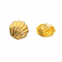 Brass Stud Earring Shell plated for woman Sold By Pair