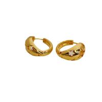 Orecchini cerchietti Hoop ottone, laccato oro 18K, per la donna & cavo, 20.50mm, Venduto da coppia