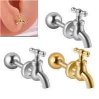 Stainless Steel Uho piercing nakit, 304 nehrđajućeg čelika, Dodirnite, bez spolne razlike, više boja za izbor, 0.8x6X3mm, 2računala/Torba, Prodano By Torba