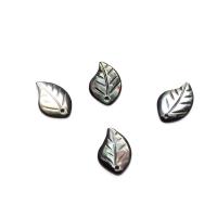 Naturlig svart Shell Halsband, Leaf, Sned, DIY, svart, 10x15mm, Säljs av PC