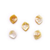 Naturlige gule Shell Pendler, Gul Shell, Leaf, Carved, du kan DIY, gul, 10x14mm, Solgt af PC