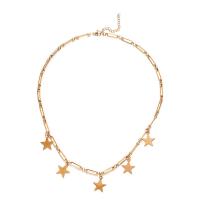 Collana in acciaio inossidabile, 304 acciaio inox, with 1.97inch extender chain, Stella, gioielli di moda & per la donna, nessuno, 15mm, Venduto per Appross. 17.72 pollice filo