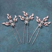 Zinc Alloy Hair Stick, met Plastic Pearl, drie stuks & voor vrouw & met strass, meer kleuren voor de keuze, nikkel, lood en cadmium vrij, 95x115mm, Verkocht door Bag