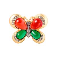 Resin Brooch Zinc Alloy with Resin Butterfly fashion jewelry & for woman & with rhinestone golden nickel lead & cadmium free Sold By PC