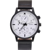 Reloj de Pulsera para Hombre, Cuero de PU, con Vidrio & acero inoxidable 304 & aleación de zinc, pistola de color negro chapado, sin impermeables, más colores para la opción, 260x42x11mm, Vendido por UD