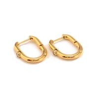 Huggie Argola, with zircone em forma de cubo, joias de moda & para mulher, dourado, 22x3mm, vendido por par