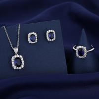 Strass Jewelry Sets, Mässing, Geometriskt mönster, platinerade, för kvinna & med strass, fler färger för val, Säljs av PC