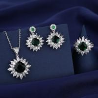 Strass Jewelry Sets, Mässing, Geometriskt mönster, platinerade, för kvinna & med strass, fler färger för val, Säljs av PC