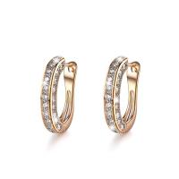 Rhinestone Ørering, Zinc Alloy, forgyldt, for kvinde & med rhinestone, flere farver til valg, 13mm, Solgt af par