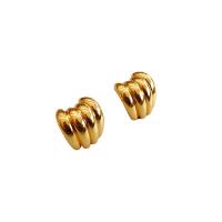 Mässing Stud Örhänge, 18K guldpläterad, för kvinna, 14.50x15.50mm, Säljs av Par