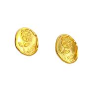 Goujon Laiton, Plaqué d'or 18K, pour femme, 15.30x18mm, Vendu par paire