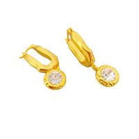 Ottone Orecchino con pendente, laccato oro 18K, per la donna & con strass, 50mm, Venduto da coppia