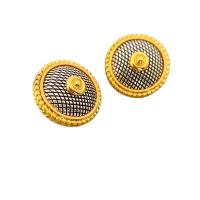 Ottone stallone orecchino, Button Shape, laccato oro 18K, stili diversi per la scelta & per la donna, 22.50mm, Venduto da coppia